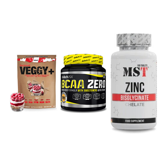 Pflanzliches Set: Sinob VEGGY + BioTech BCAA + MST Zinc – alle enthaltenen Artikel