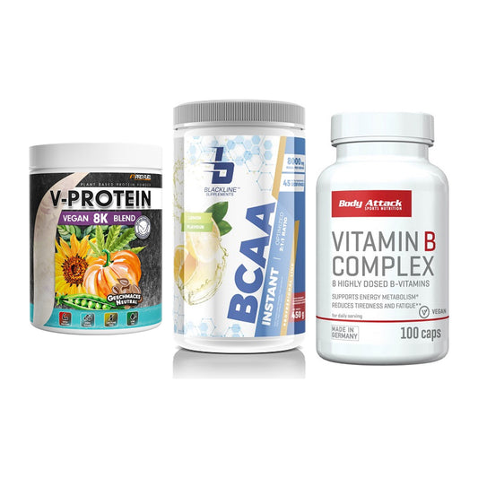 Pflanzliches Set: ProFuel V-Prote + Blackline + Body Attack – alle enthaltenen Artikel
