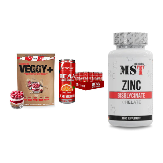 Pflanzliches Set: Sinob VEGGY + Activlab BCAA + MST Zinc – alle enthaltenen Artikel