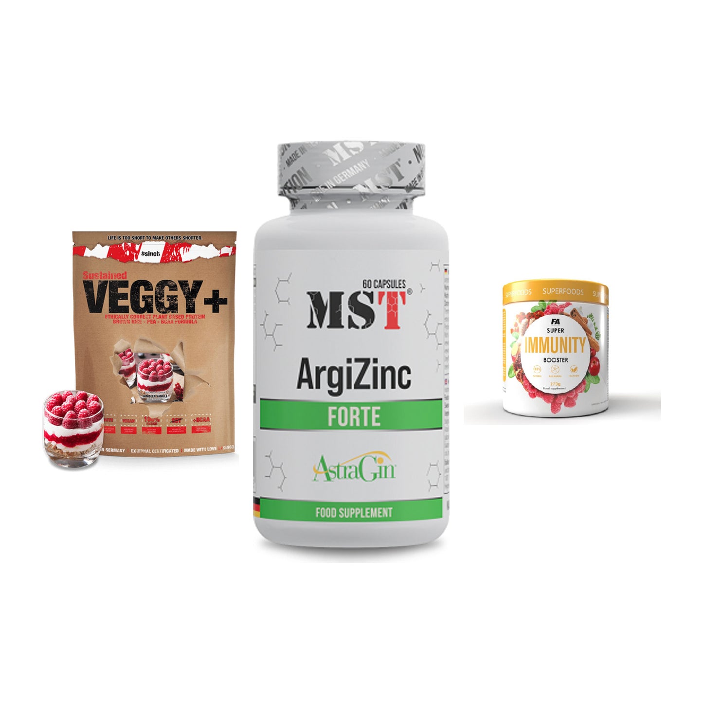 Pflanzliches Set: Sinob VEGGY + MST ArgiZinc + FA Nutrition – alle enthaltenen Artikel