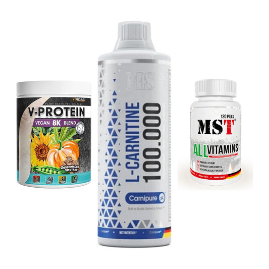 Pflanzliches Set: ProFuel V-Prote + MST L-Carnitine + MST All Vitamin – alle enthaltenen Artikel