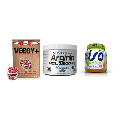 Pflanzliches Set: Sinob VEGGY + NNT Arginin HCL + Olimp Iso Plus – alle enthaltenen Artikel