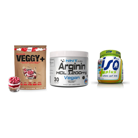 Pflanzliches Set: Sinob VEGGY + NNT Arginin HCL + Olimp Iso Plus – alle enthaltenen Artikel