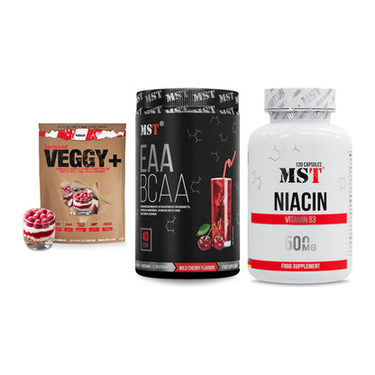 Pflanzliches Set: Sinob VEGGY + MST EAA & BCAA + MST Niacin – alle enthaltenen Artikel