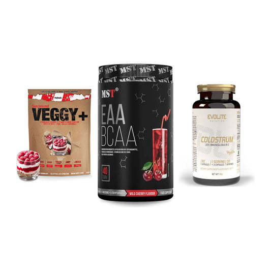 Pflanzliches Set: Sinob VEGGY + MST EAA & BCAA + Evolite Nutriti – alle enthaltenen Artikel