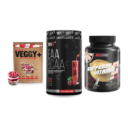Pflanzliches Set: Sinob VEGGY + MST EAA & BCAA + Big Zone – alle enthaltenen Artikel