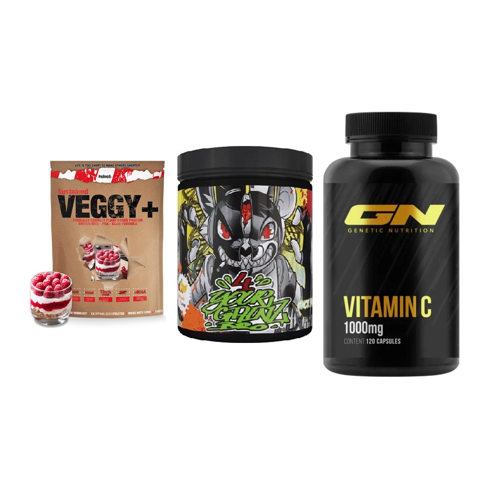 Pflanzliches Set: Sinob VEGGY + BPS-Pharma + GN Vitamin C – alle enthaltenen Artikel
