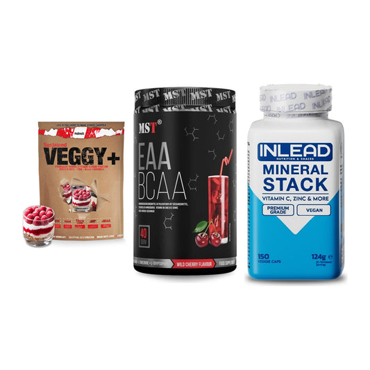 Pflanzliches Set: Sinob VEGGY + MST EAA & BCAA + INLEAD Mineral – alle enthaltenen Artikel