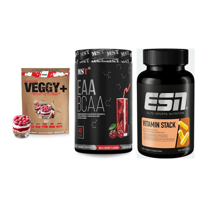 Pflanzliches Set: Sinob VEGGY + MST EAA & BCAA + ESN Vitamin – alle enthaltenen Artikel