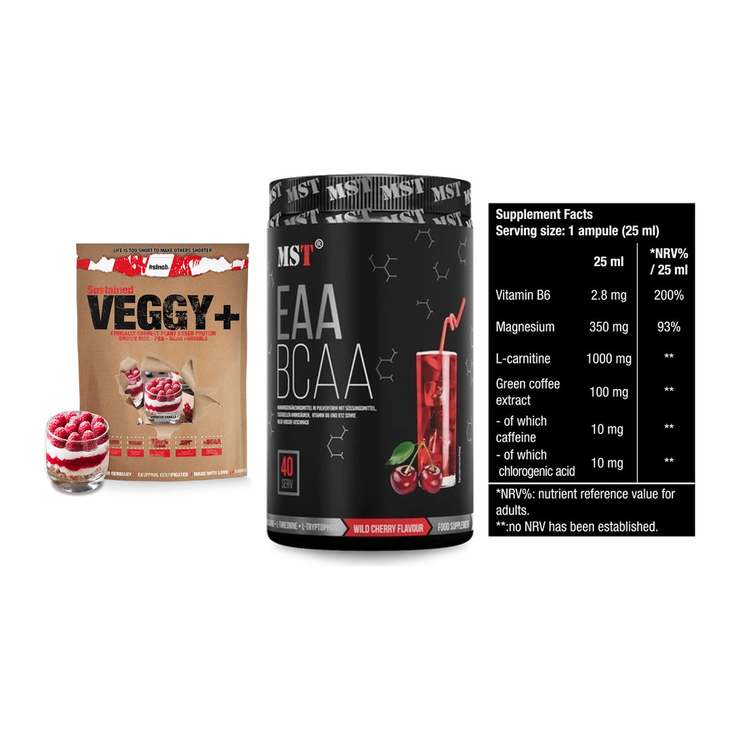 Pflanzliches Set: Sinob VEGGY + MST EAA & BCAA + BioTech Magna – alle enthaltenen Artikel