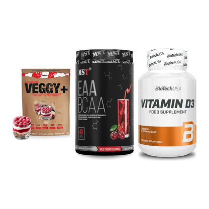 Pflanzliches Set: Sinob VEGGY + MST EAA & BCAA + BioTech Vitamin – alle enthaltenen Artikel