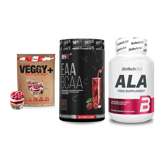 Pflanzliches Set: Sinob VEGGY + MST EAA & BCAA + BioTech ALA – alle enthaltenen Artikel