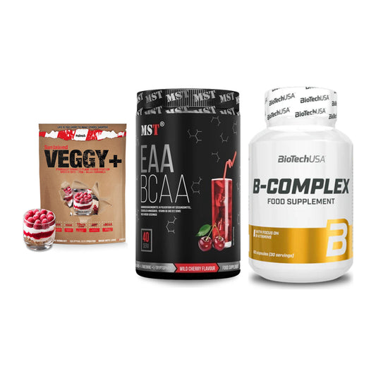 Pflanzliches Set: Sinob VEGGY + MST EAA & BCAA + BioTech B – alle enthaltenen Artikel