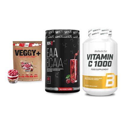 Pflanzliches Set: Sinob VEGGY + MST EAA & BCAA + BioTech Vitamin – alle enthaltenen Artikel