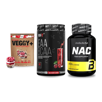 Pflanzliches Set: Sinob VEGGY + MST EAA & BCAA + BioTech NAC – alle enthaltenen Artikel