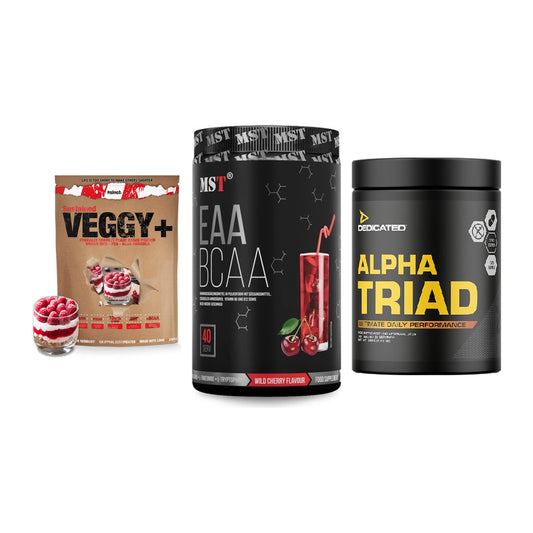 Pflanzliches Set: Sinob VEGGY + MST EAA & BCAA + Dedicated Alpha – alle enthaltenen Artikel