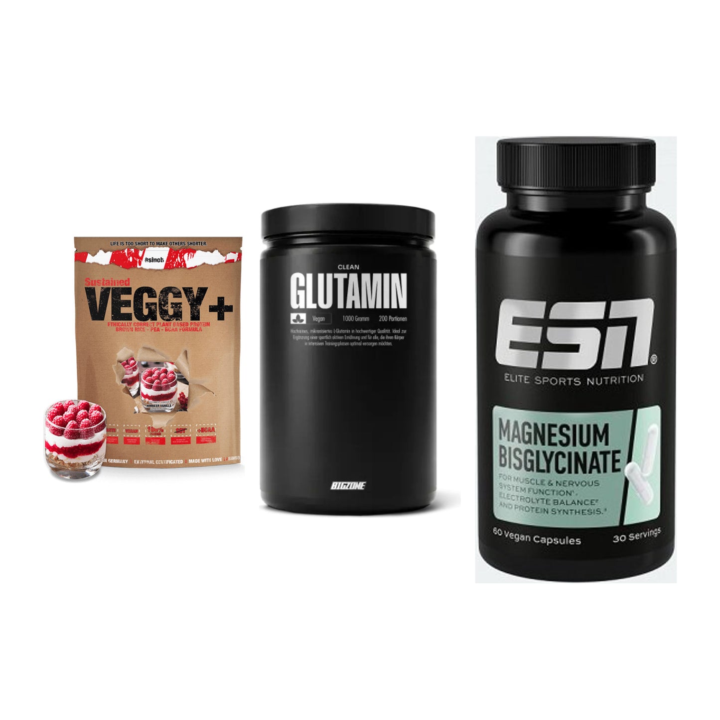 Pflanzliches Set: Sinob VEGGY + Big Zone + ESN Magnesium – alle enthaltenen Artikel
