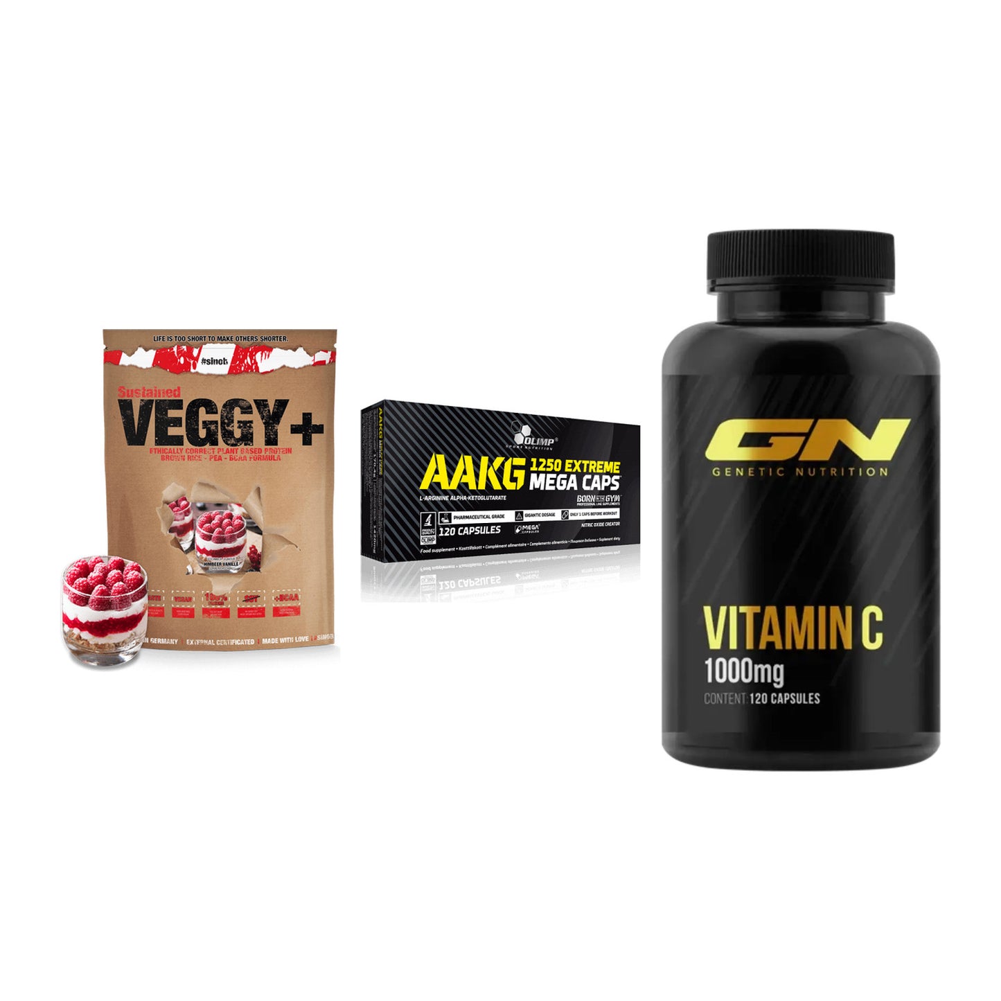 Pflanzliches Set: Sinob VEGGY + Olimp AAKG + GN Vitamin C – alle enthaltenen Artikel