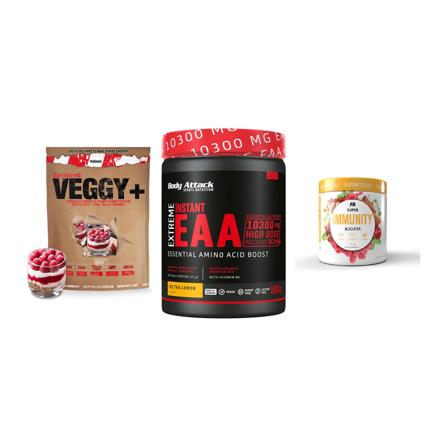 Pflanzliches Set: Sinob VEGGY + Body Attack + FA Nutrition – alle enthaltenen Artikel