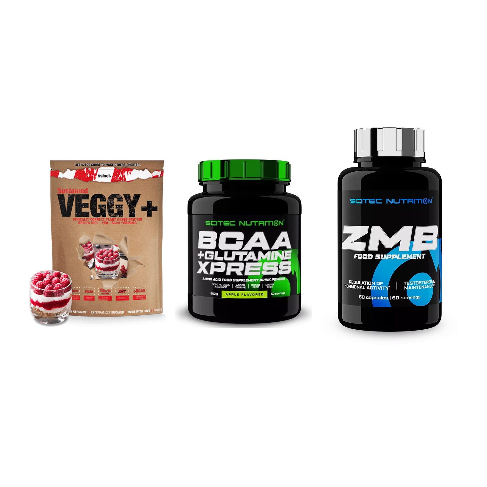 Pflanzliches Set: Sinob VEGGY + Scitec BCAA + Scitec ZMB – alle enthaltenen Artikel