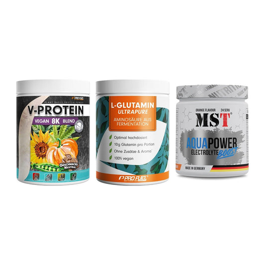 Pflanzliches Set: ProFuel V-Prote + ProFuel Glutami + MST Aqua Power – alle enthaltenen Artikel
