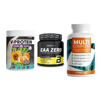 Pflanzliches Set: ProFuel V-Prote + BioTech EAA + ProFuel MULTI – alle enthaltenen Artikel