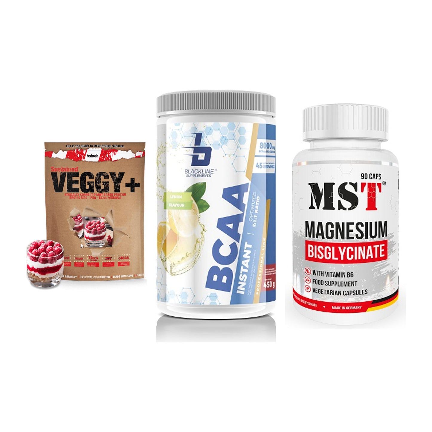 Pflanzliches Set: Sinob VEGGY + Blackline + MST Magnesium – alle enthaltenen Artikel