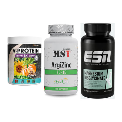Pflanzliches Set: ProFuel V-Prote + MST ArgiZinc + ESN Magnesium – alle enthaltenen Artikel