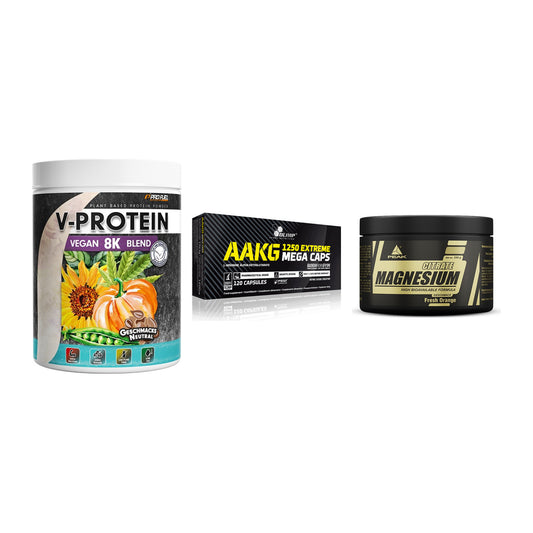 Pflanzliches Set: ProFuel V-Prote + Olimp AAKG + Peak Magnesium – alle enthaltenen Artikel