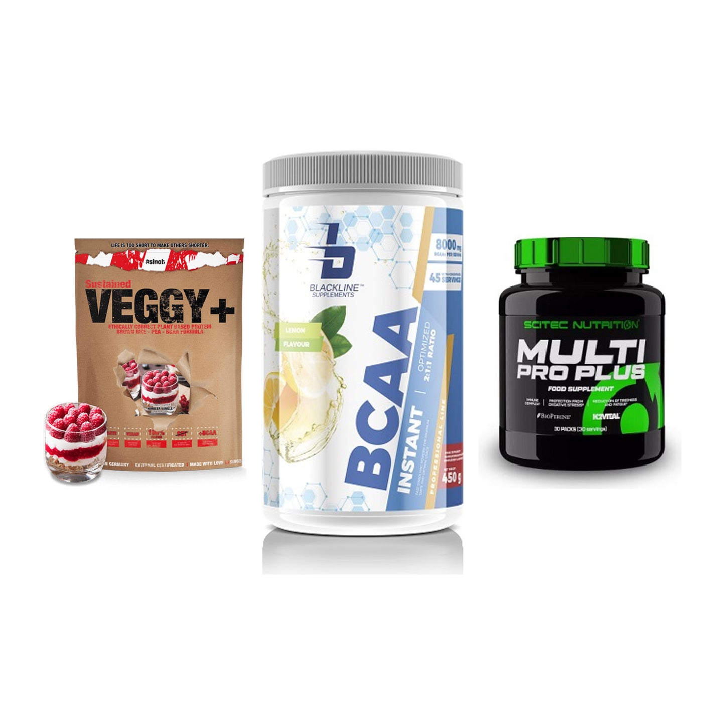 Pflanzliches Set: Sinob VEGGY + Blackline + Scitec Multi – alle enthaltenen Artikel