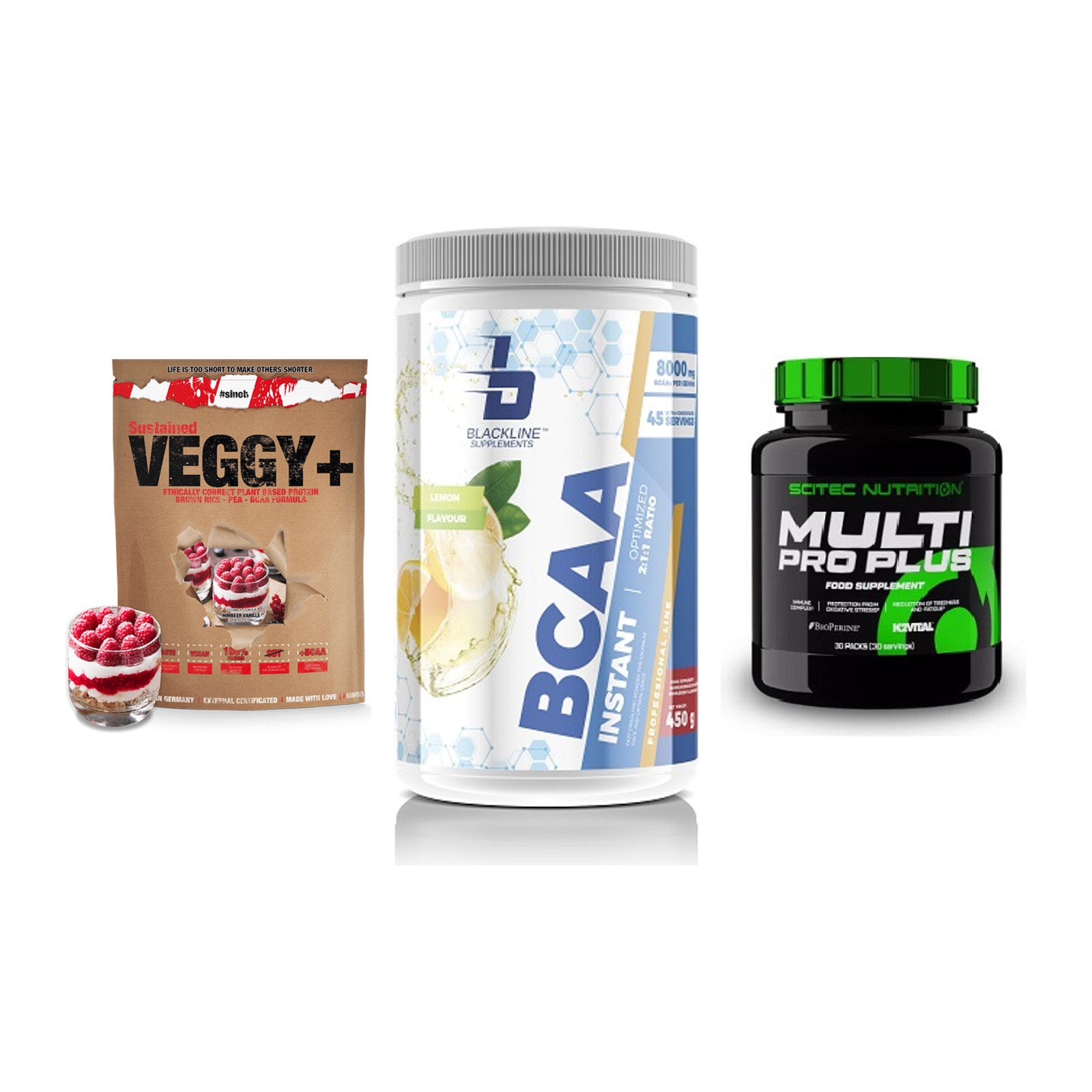 Pflanzliches Set: Sinob VEGGY + Blackline + Scitec Multi – alle enthaltenen Artikel