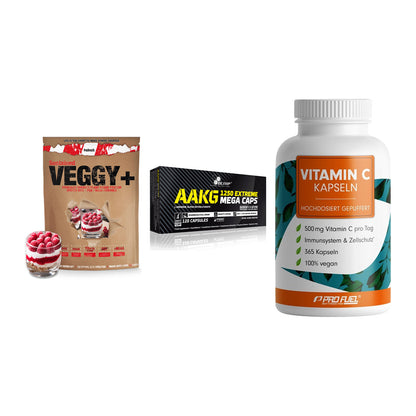 Pflanzliches Set: Sinob VEGGY + Olimp AAKG + ProFuel Vitamin – alle enthaltenen Artikel