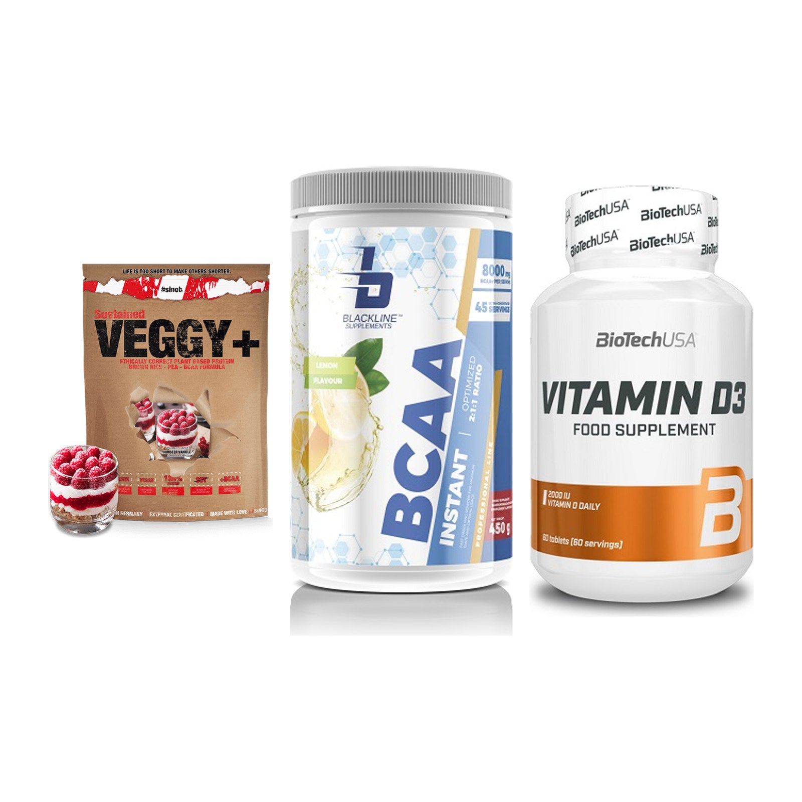 Pflanzliches Set: Sinob VEGGY + Blackline + BioTech Vitamin – alle enthaltenen Artikel