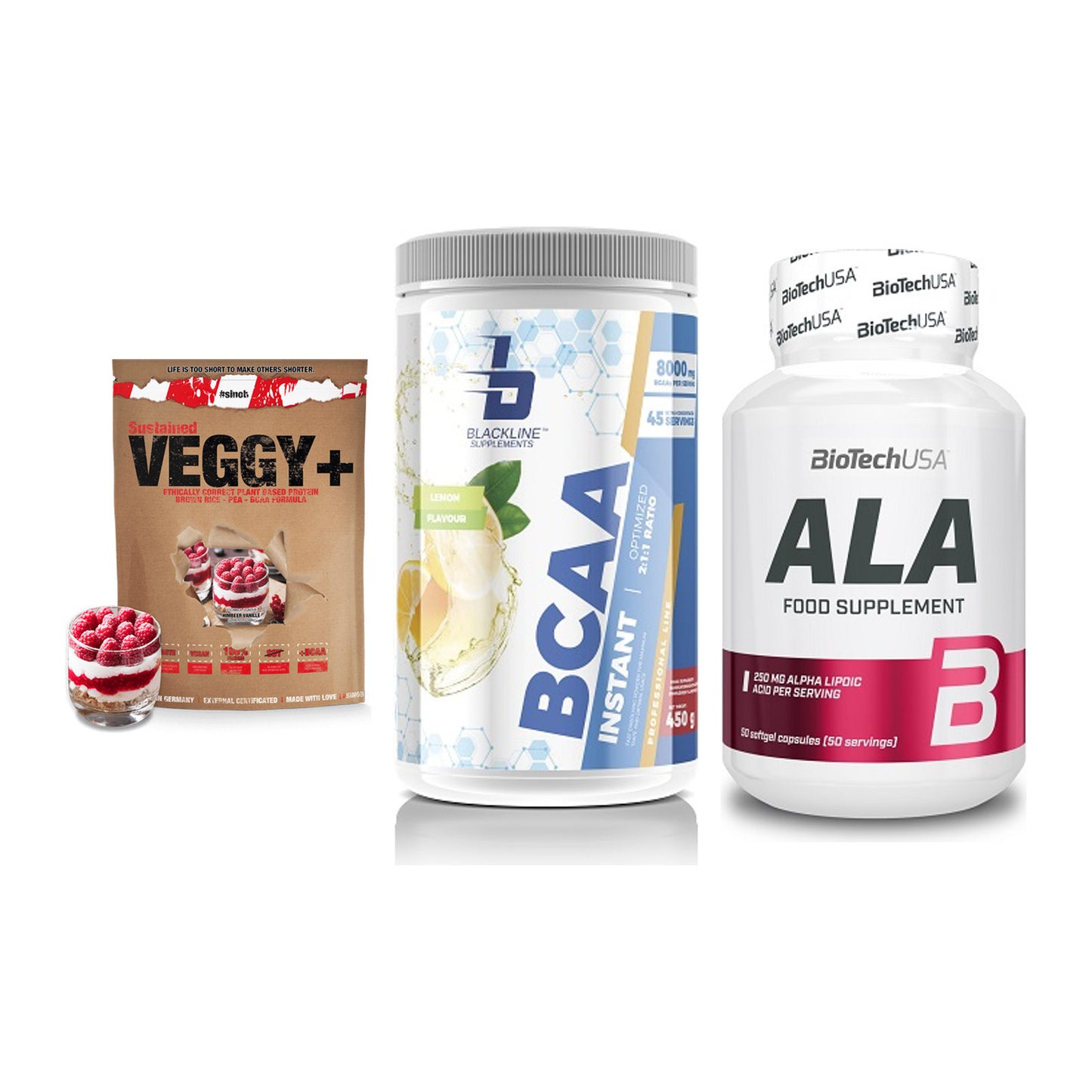 Pflanzliches Set: Sinob VEGGY + Blackline + BioTech ALA – alle enthaltenen Artikel