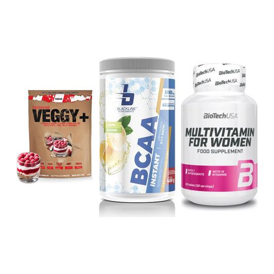 Pflanzliches Set: Sinob VEGGY + Blackline + BioTech Multivi – alle enthaltenen Artikel