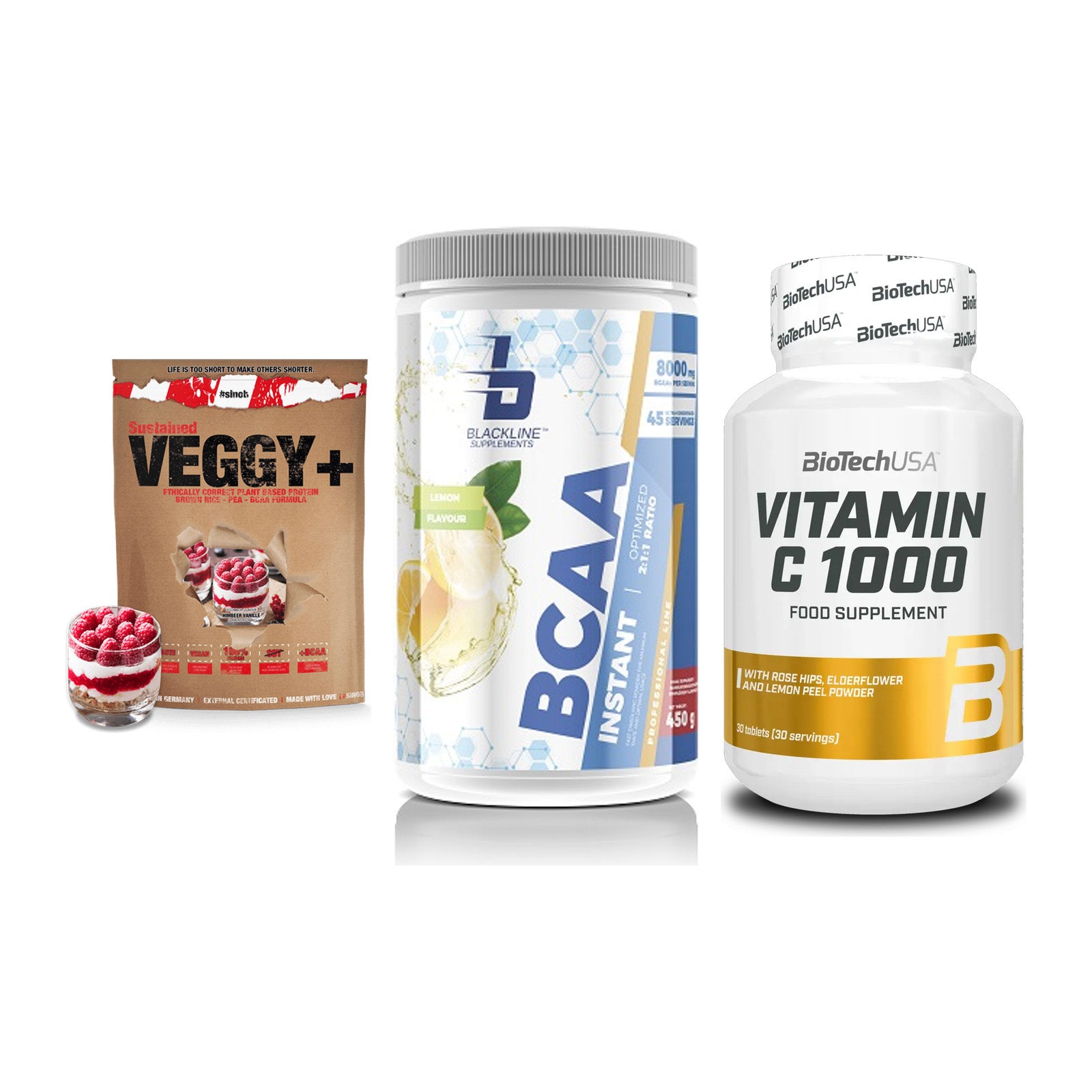 Pflanzliches Set: Sinob VEGGY + Blackline + BioTech Vitamin – alle enthaltenen Artikel