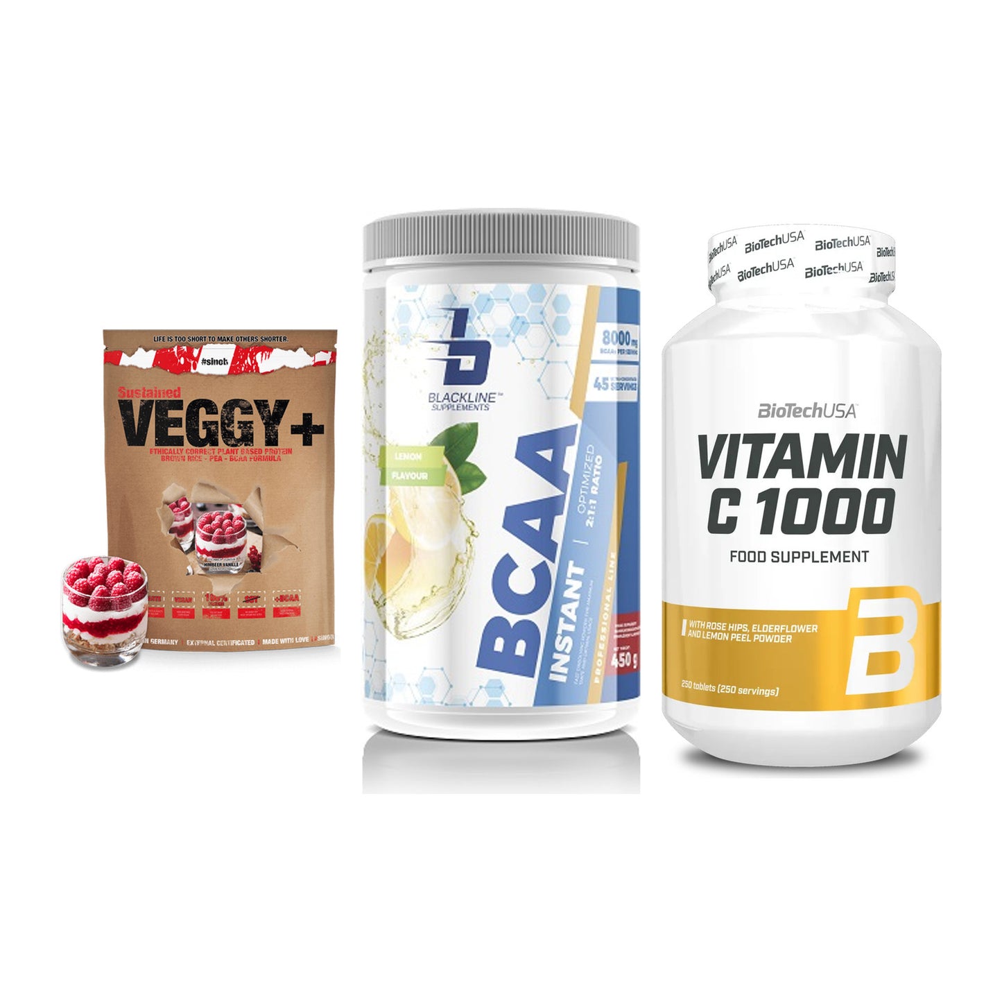 Pflanzliches Set: Sinob VEGGY + Blackline + BioTech Vitamin – alle enthaltenen Artikel