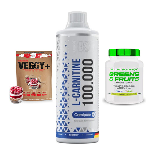 Pflanzliches Set: Sinob VEGGY + MST L-Carnitine + Scitec Greens – alle enthaltenen Artikel