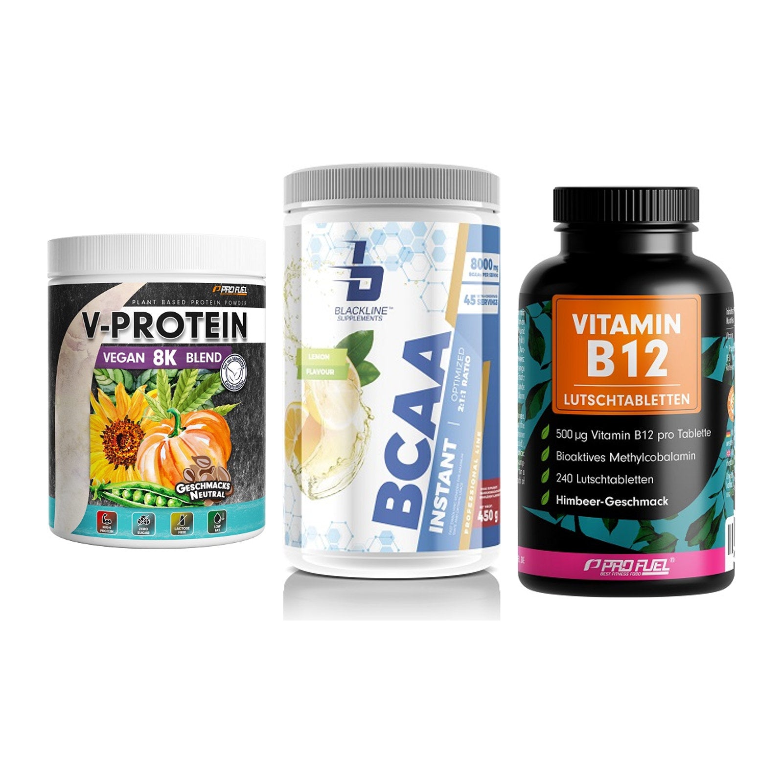 Pflanzliches Set: ProFuel V-Prote + Blackline + ProFuel Vitamin – alle enthaltenen Artikel