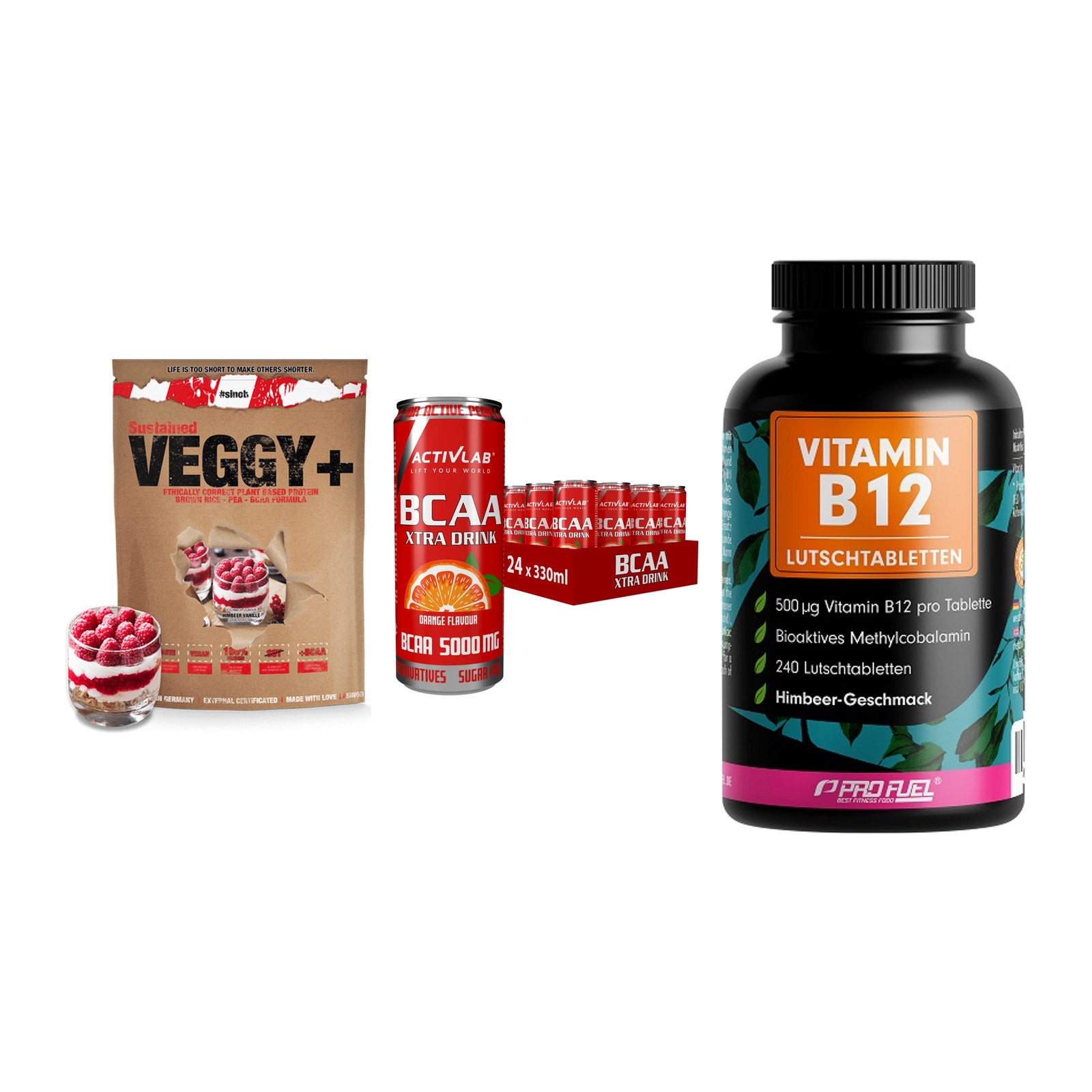 Pflanzliches Set: Sinob VEGGY + Activlab BCAA + ProFuel Vitamin – alle enthaltenen Artikel
