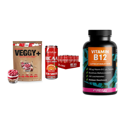 Pflanzliches Set: Sinob VEGGY + Activlab BCAA + ProFuel Vitamin – alle enthaltenen Artikel