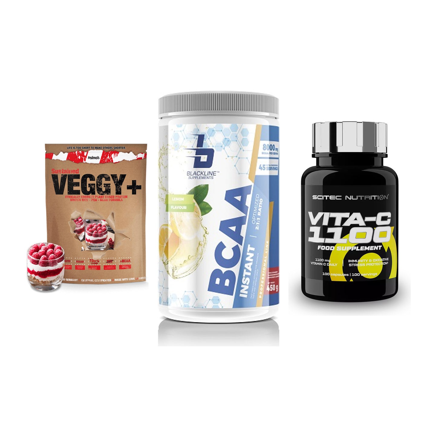 Pflanzliches Set: Sinob VEGGY + Blackline + Scitec Vitamin – alle enthaltenen Artikel
