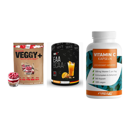 Pflanzliches Set: Sinob VEGGY + MST EAA & BCAA + ProFuel Vitamin – alle enthaltenen Artikel