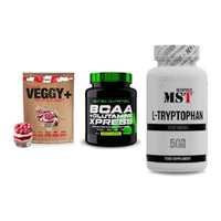 Pflanzliches Set: Sinob VEGGY + Scitec BCAA + MST Tryptophan