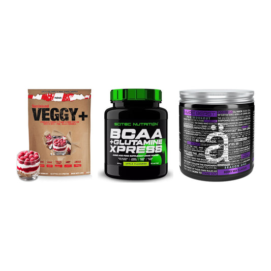 Pflanzliches Set: Sinob VEGGY + Scitec BCAA + Nanosupps Hype – alle enthaltenen Artikel