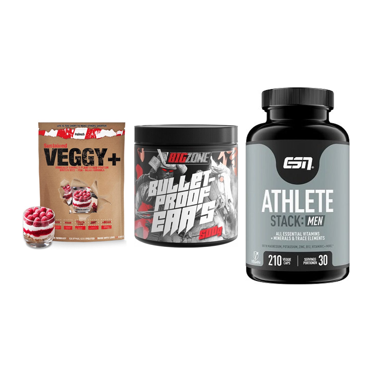 Pflanzliches Set: Sinob VEGGY + Big Zone + ESN Athlete – alle enthaltenen Artikel