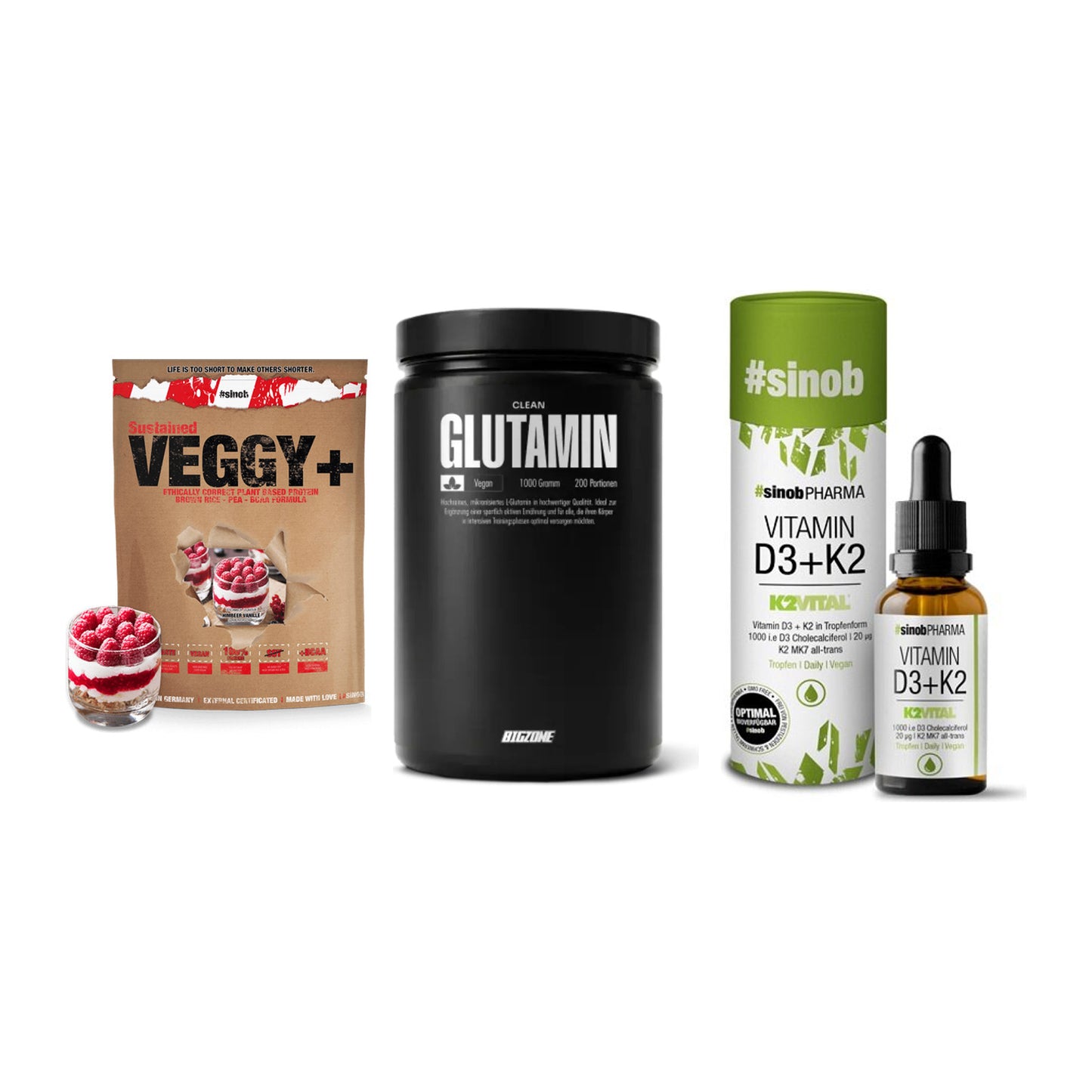 Pflanzliches Set: Sinob VEGGY + Big Zone + Sinob Vitamin – alle enthaltenen Artikel