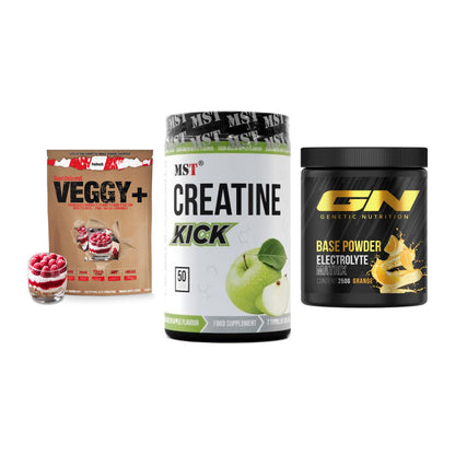 Pflanzliches Set: Sinob VEGGY + MST Creatine + GN Base Powder – alle enthaltenen Artikel