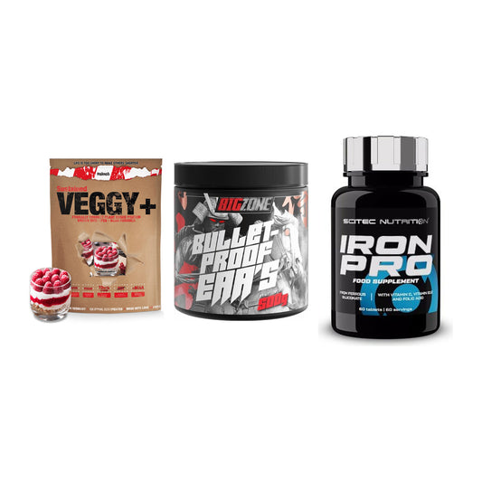 Pflanzliches Set: Sinob VEGGY + Big Zone + Scitec Iron Pro – alle enthaltenen Artikel