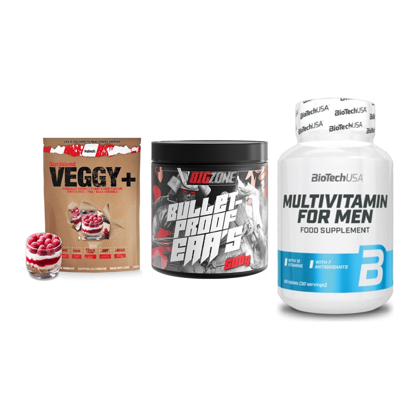 Pflanzliches Set: Sinob VEGGY + Big Zone + BioTech Multivi – alle enthaltenen Artikel